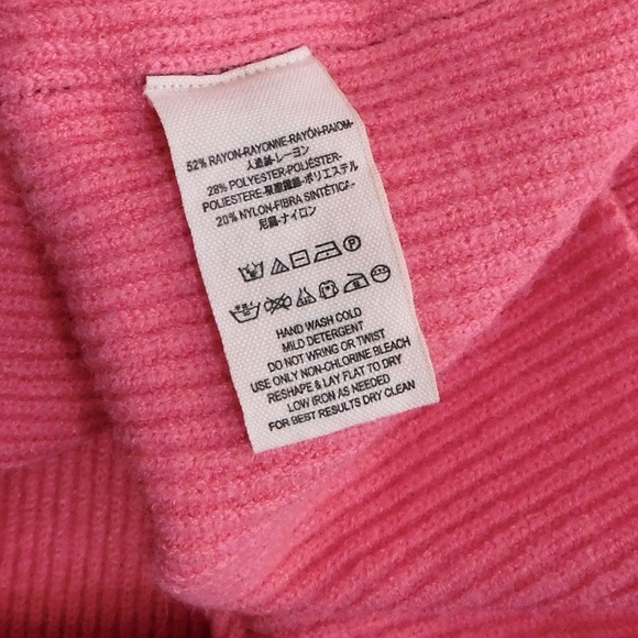 FREE PEOPLE Softly Structured Colorblock Sweater Turtleneck Candy Pop Medium - Picture 15 of 16